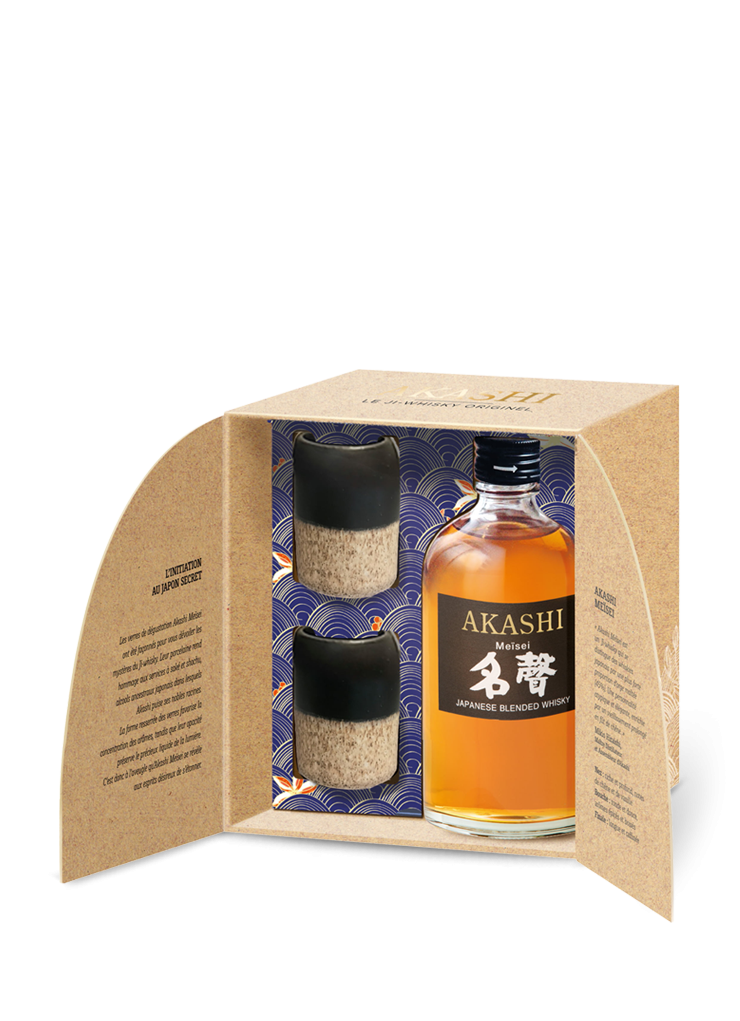 Coffret Whisky Akashi Meïsei + 2 Verres en Porcelaine