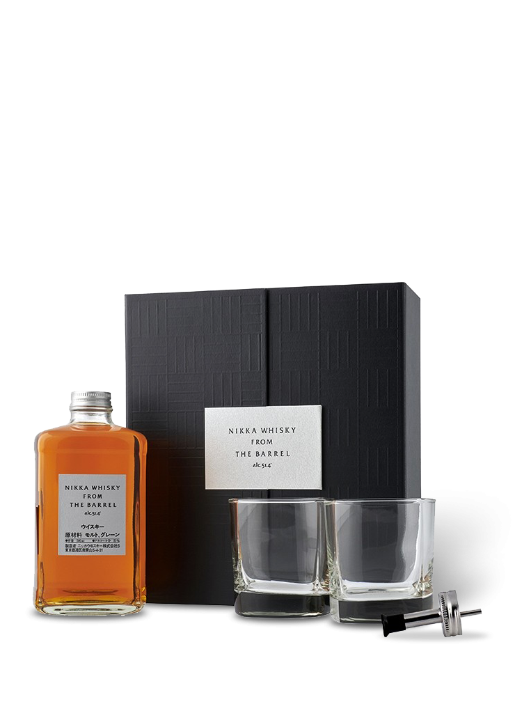 Giftbox Blended Whisky Nikka pouring shot The Uisuki + Barrel spout 2 From glasses | 