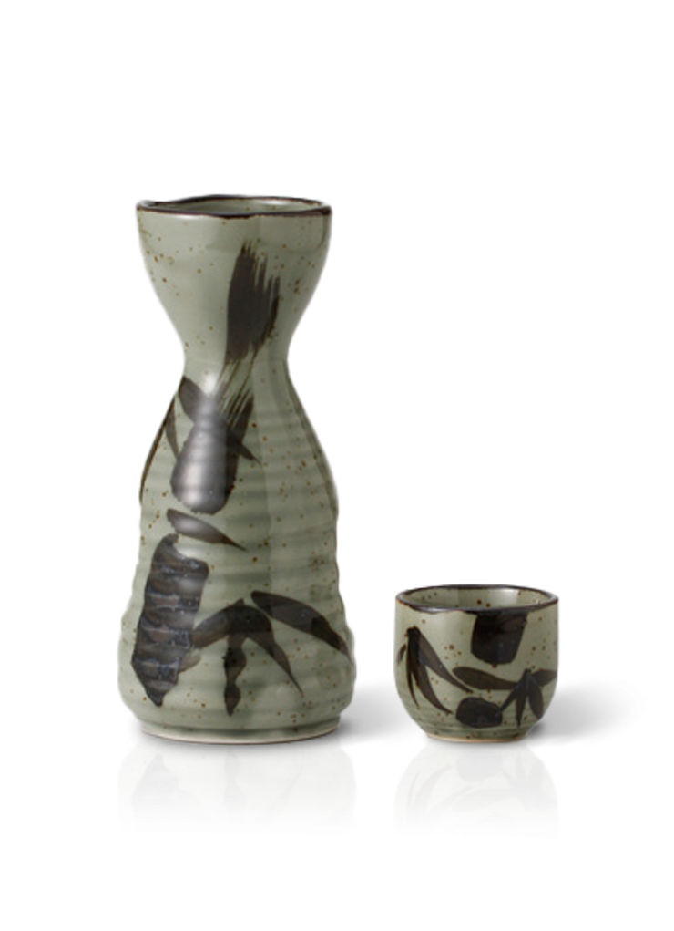 Sake Set Grey Tokkuri & Ochoko Uisuki